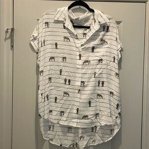 Jane + Delaney Zebra blouse with stripes